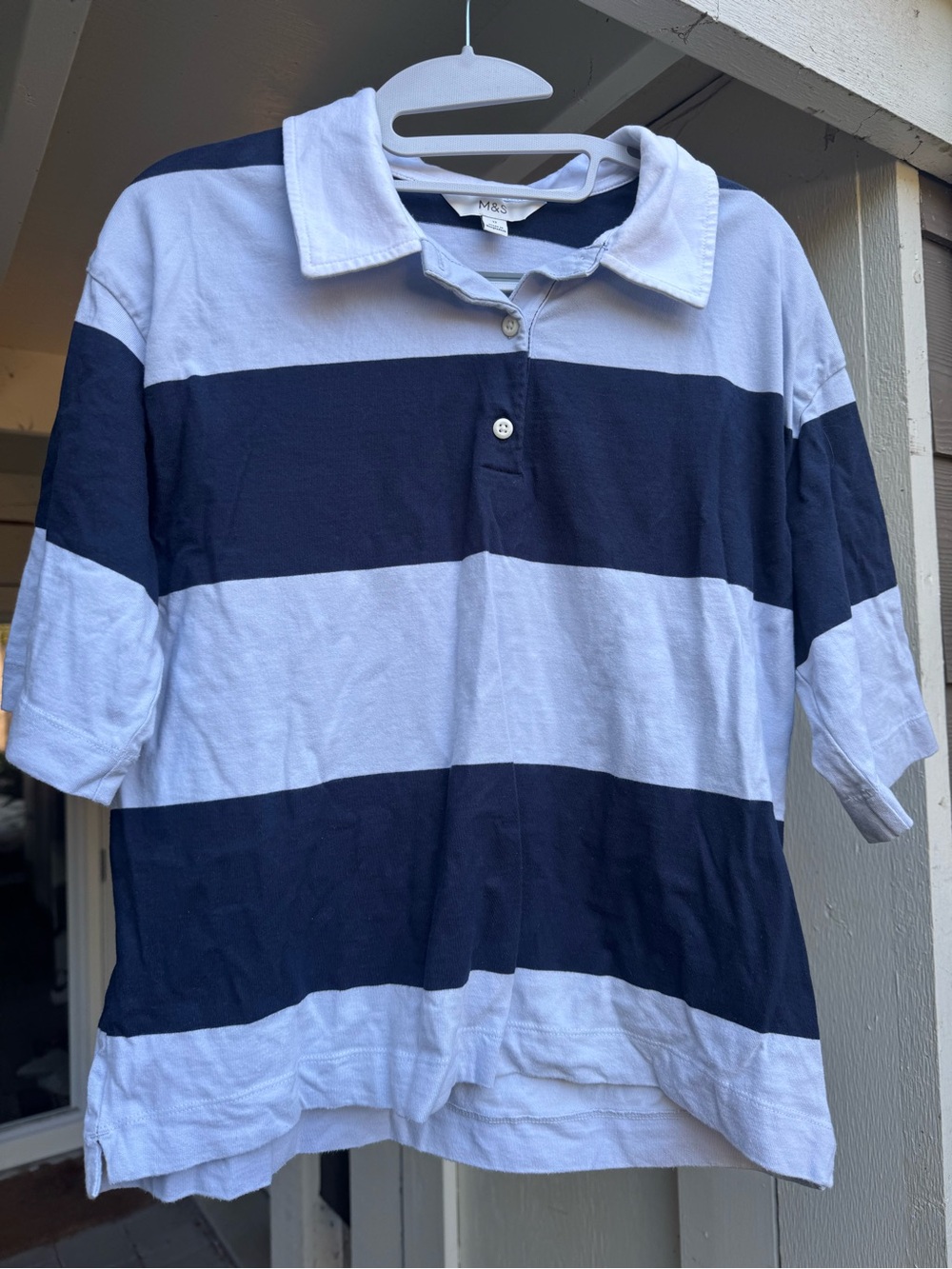 Marks & Spencer Blue Short Sleeved Rugby Polo Shirt